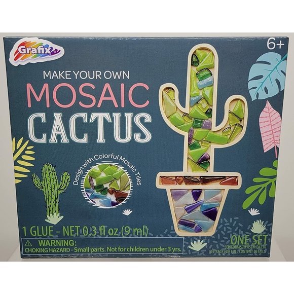 Grafix Toys Grafix Make Your Own Mosaic Cactus Kids Childrens Craft